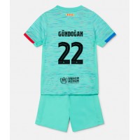 Fotballdrakt Barn Barcelona Ilkay Gundogan #22 Tredjedraktsett 2023-24 Kortermet (+ Korte bukser)